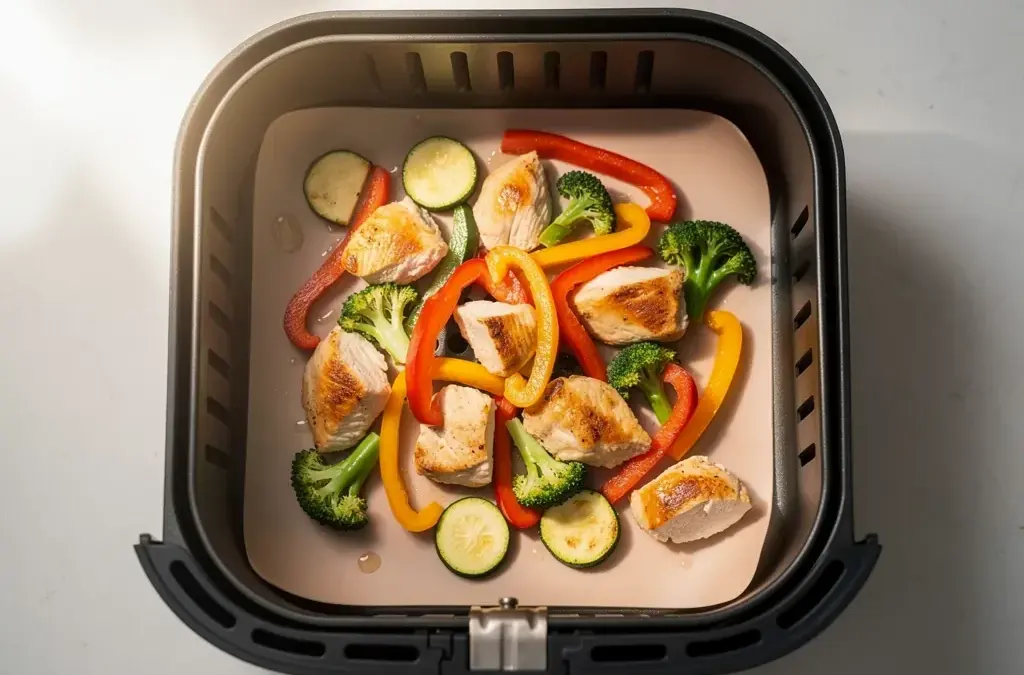 Silikonmatten und Edelstahlgitter als Alternativen zu Backpapier im Airfryer