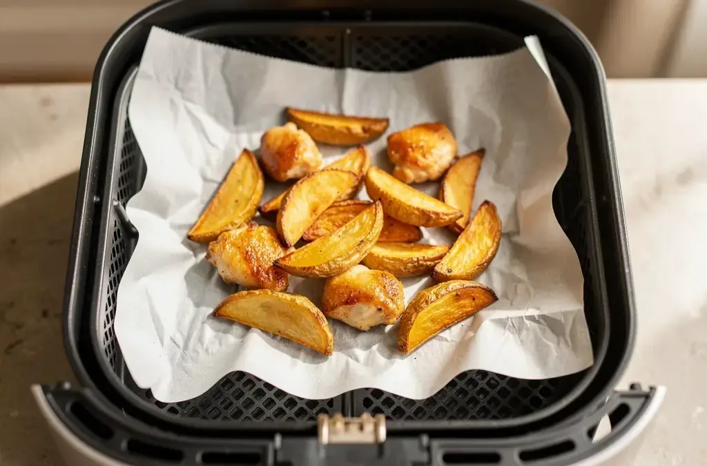 Backpapier im Airfryer für einfache Reinigung und gesunde Zubereitung nutzen