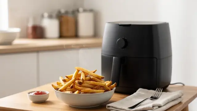 Heißluftfritteuse für Singles mit knusprigen Pommes in kleiner Küche
