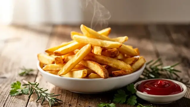 Garzeiten für beliebte Lebensmittel in der Heißluftfritteuse wie Pommes und Hähnchen
