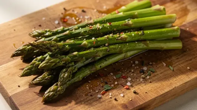 Spargel zubereiten im Airfryer mit Öl und Gewürzen für gesunde Mahlzeiten
