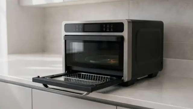 Airfryer-Mikrowelle-Kombi in einer modernen Küche als Kombigerät für den Artikel