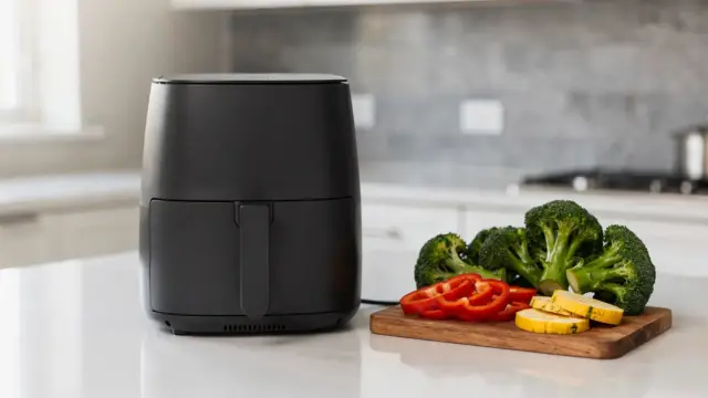 Kompakte Heißluftfritteuse in einer Küche zum Thema Airfryer klein