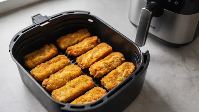Fischstäbchen in der Heißluftfritteuse mit knuspriger Panade